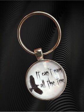 Inspirational Raven Keychain - Black & Silver